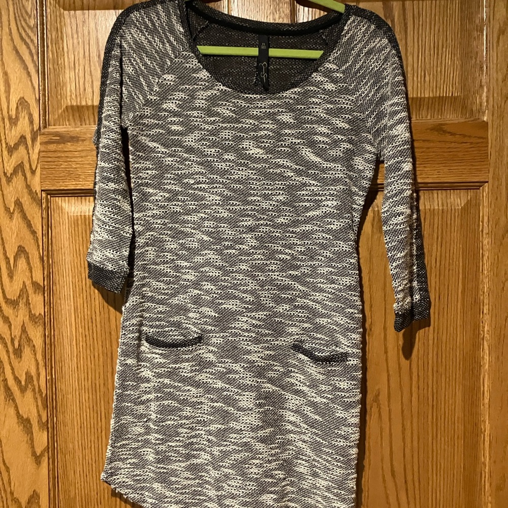 Black and Gray Knit Dress